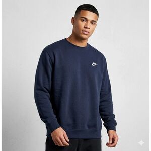 Vintage Y2K Nike Crewneck Sweatshirt Blue Small Check Logo Swoosh Mens Size XL